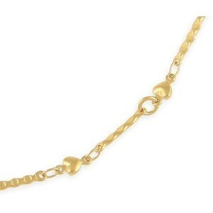 Chaîne Cheville Plaqué Or 23  à 25cm 2mm Cœurs