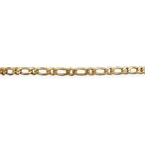 Bracelet Plaqué Or Maille Cheval Ultra Plate Alternée 4.8mm 19cm