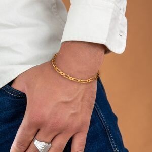 Bracelet Plaqué Or Maille Cheval Ultra Plate Alternée 4.8mm 19cm