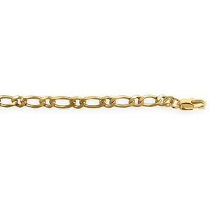 Bracelet Plaqué Or Maille Cheval Ultra Plate Alternée 4.8mm 19cm