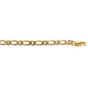 Bracelet Plaqué Or Maille Cheval Ultra Plate Alternée 4.8mm 19cm