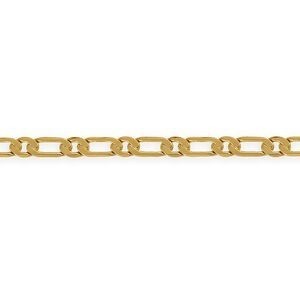 Bracelet Plaqué Or Maille Cheval Ultra Plate Alterné 6.7mm 21cm