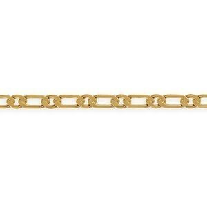 Bracelet Plaqué Or Maille Cheval Ultra Plate Alterné 6.7mm 21cm