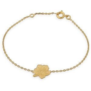Bracelet Plaqué Or 1.3mm Hibiscus 11.5mm 16  à 18cm
