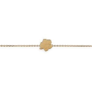 Bracelet Plaqué Or 1.3mm Hibiscus 11.5mm 16  à 18cm