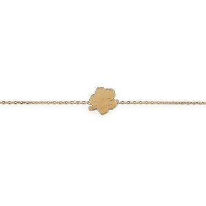 Bracelet Plaqué Or 1.3mm Hibiscus 11.5mm 16  à 18cm