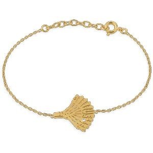 Bracelet Plaqué Or Chaîne 1.3mm Arbre du Voyageur 18*17mm Zirconium 16 A 18cm