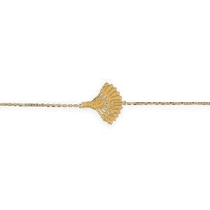 Bracelet Plaqué Or Chaîne 1.3mm Arbre du Voyageur 18*17mm Zirconium 16 A 18cm