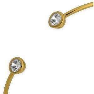 Jonc Plaqué Or 60mm Tube 1.5mm Motifs Zirconium 5mm