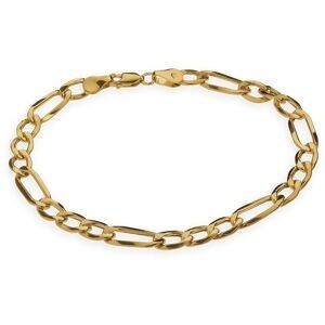 Bracelet Or 375 21cm Maille Alternée 6.5mm