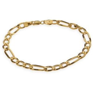 Bracelet Or 375 21cm Maille Alternée 6.5mm