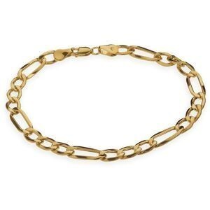 Bracelet Or 375 21cm Maille Alternée 6.5mm