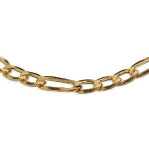 Bracelet Or 375 21cm Maille Alternée 6.5mm