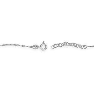 Chaîne Cheville Argent 925 1mm 25  à 27cm Coeur Zirconium