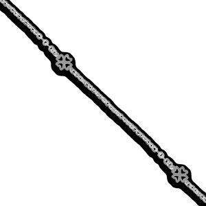 Chaîne Cheville Argent 925 2.2mm 23  à 26cm Trèfles