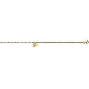 Chaîne Cheville Plaqué Or 23  à 25cm 1.6mm Carte Gwada