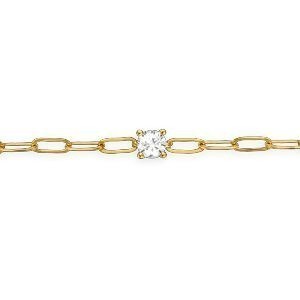 Bracelet Plaqué Or  Chaîne 3mm Zirconium 5mm 19cm