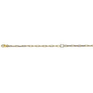 Bracelet Plaqué Or  Chaîne 3mm Zirconium 5mm 19cm