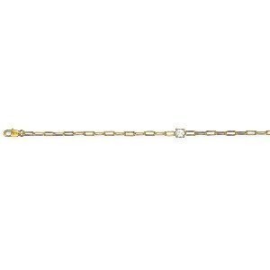 Bracelet Plaqué Or  Chaîne 3mm Zirconium 5mm 19cm