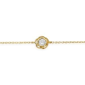 Bracelet Plaqué Or Motif Zirconium 8mm 16  à 18cm