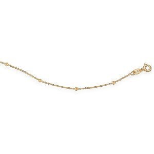 Chaîne Cheville Or 375 0.5mm 25cm Boules 2mm