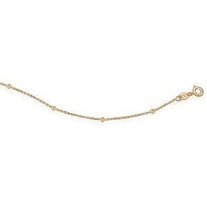 Chaîne Cheville Or 375 0.5mm 25cm Boules 2mm