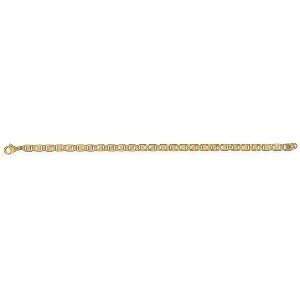 Bracelet Acier Jaune Maille Fantaisie Plate 5mm 21cm