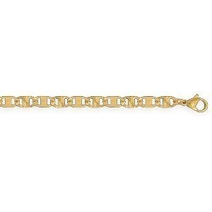 Bracelet Acier Jaune Maille Fantaisie Plate 5mm 21cm