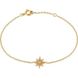 Bracelet Plaqué Or Etoile Zirconium 10mm 16  à 18cm