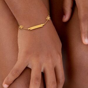 Bracelet Identité Or 375 Maille Forçat 1.2mm Papillon 6*5mm 13  à 15cm