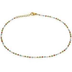 Chaîne Cheville Acier Jaune 25  à 27cm Résine Multicolore