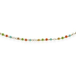 Chaîne Cheville Acier Jaune 25  à 27cm Résine Multicolore
