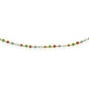Chaîne Cheville Acier Jaune 25  à 27cm Résine Multicolore