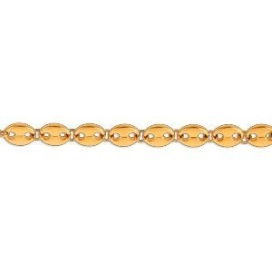 Bracelet Acier Jaune Maille Grain De Café 6mm 18  à 21cm