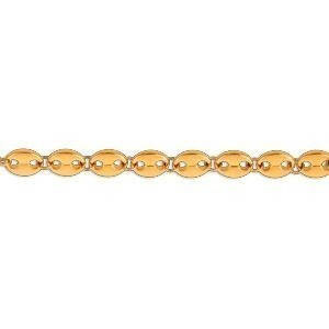 Bracelet Acier Jaune Maille Grain De Café 6mm 18  à 21cm