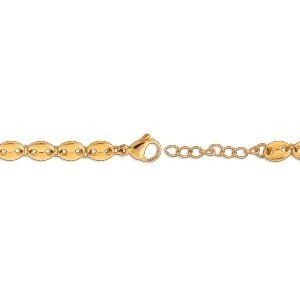 Bracelet Acier Jaune Maille Grain De Café 6mm 18  à 21cm