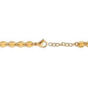 Bracelet Acier Jaune Maille Grain De Café 6mm 18  à 21cm