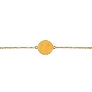 Bracelet Acier Jaune Pastille Martelée 12.5mm 17  à 20cm