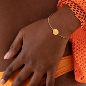 Bracelet Acier Jaune Pastille Martelée 12.5mm 17  à 20cm