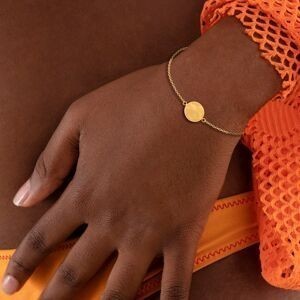 Bracelet Acier Jaune Pastille Martelée 12.5mm 17  à 20cm