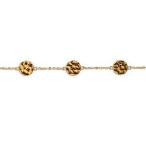 Bracelet Acier Jaune 17  à 20cm Pastilles  Martelés 8mm