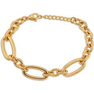 Bracelet Acier Jaune 20  à 22cm Maillon Ovale 23.5*12mm