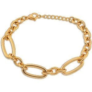 Bracelet Acier Jaune 20  à 22cm Maillon Ovale 23.5*12mm