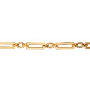 Bracelet Acier Jaune 19.5cm Maille Rectangle 23.5*8.5mm Fermoir Baton