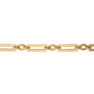 Bracelet Acier Jaune 19.5cm Maille Rectangle 23.5*8.5mm Fermoir Baton