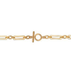 Bracelet Acier Jaune 19.5cm Maille Rectangle 23.5*8.5mm Fermoir Baton