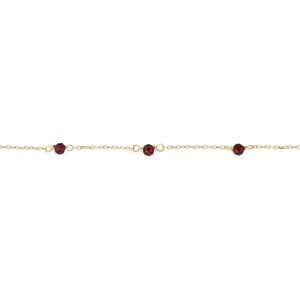 Chaîne Cheville Or 750 Grenats 3mm 25  à 27cm