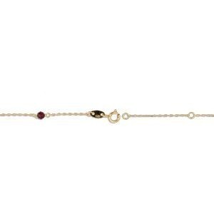 Chaîne Cheville Or 750 Grenats 3mm 25  à 27cm