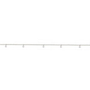 Chaîne Cheville Argent 925 25  à 27cm Zirconium Blanc 3mm
