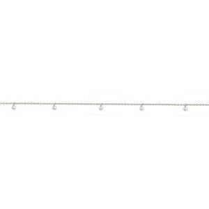 Chaîne Cheville Argent 925 25  à 27cm Zirconium Blanc 3mm